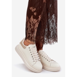 Sneaker in pelle da donna su beige della piattaforma Goe RR2N4004 1