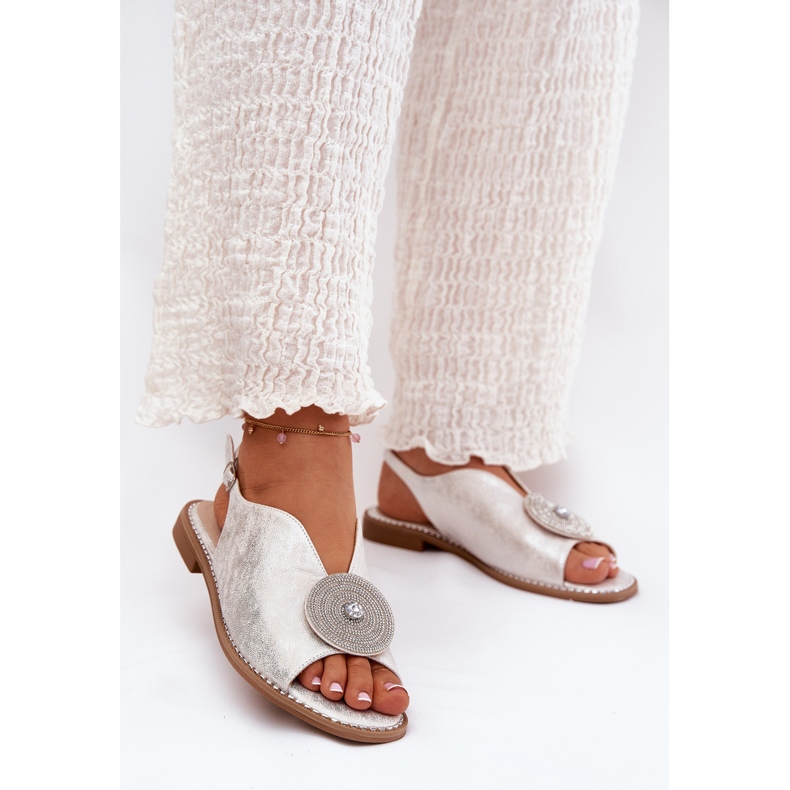 S.Barski Sandals da donna lucido DETTAGLIO DECORATIVO S. BARSKI KV51-012 Silver argento 2