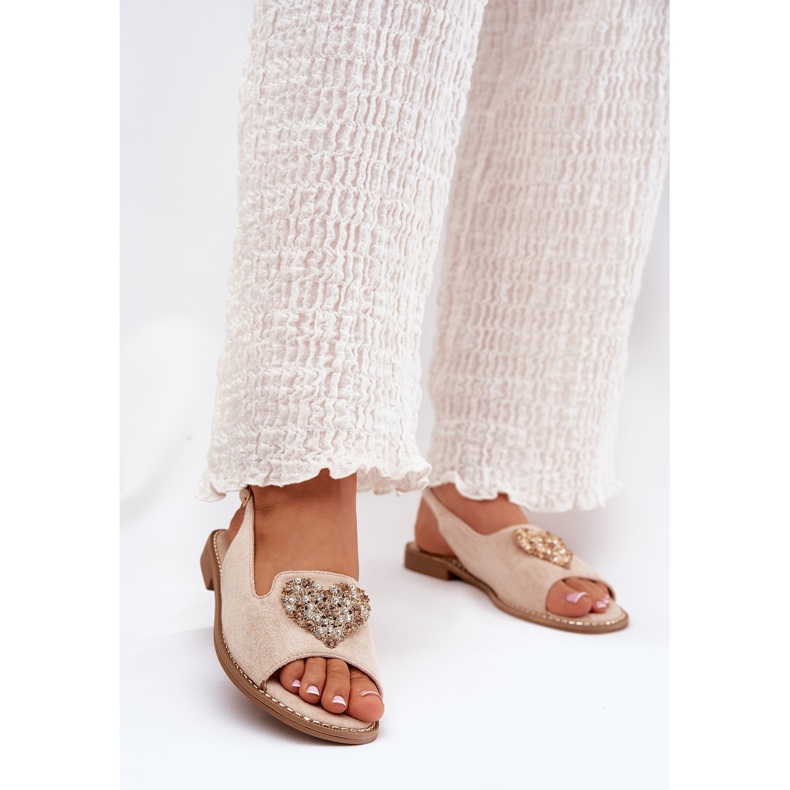 S.Barski Sandali femminili con un cuore decorativo S. Barski Kv27-018 beige 2