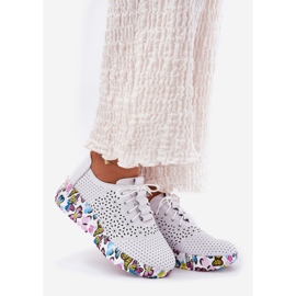 ARTIKER Scarpe da donna in pelle openwork con zeppe farfalle artistir 56c1618 bianco 1