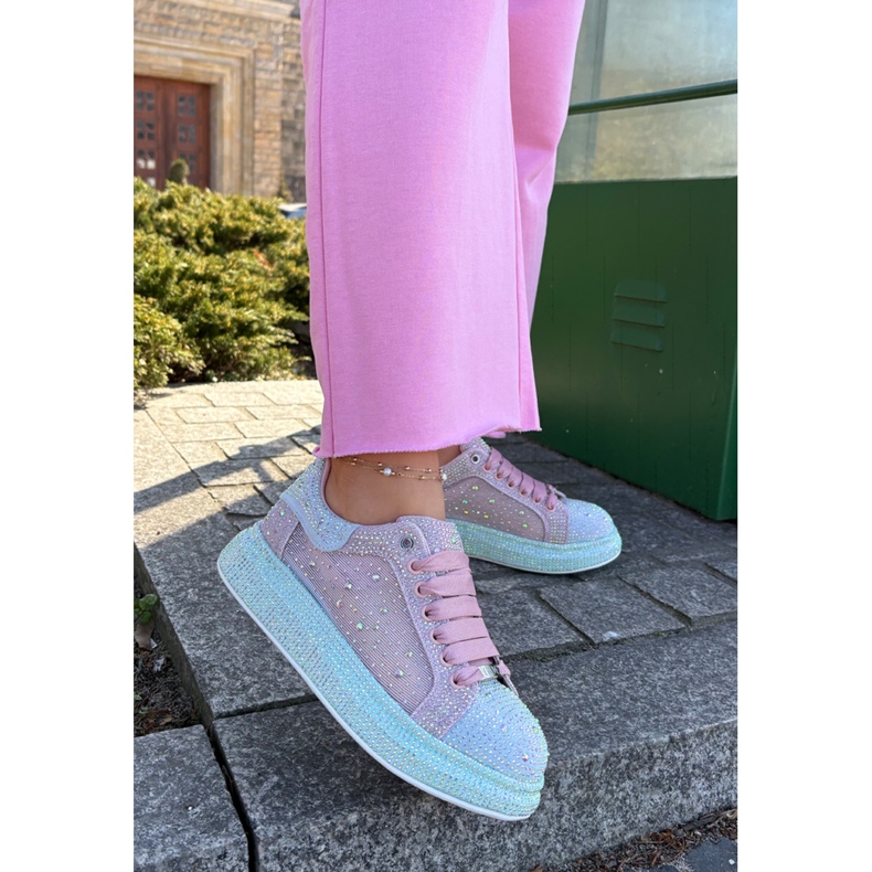 Sneaker decorate sulla piattaforma Multikolor Goe RR2N4009 rosa 2