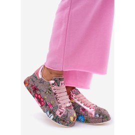 Sneaker modellate sulla piattaforma con una decorazione di Goe RR2N4002 Multikolor multicolore 1