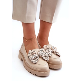 Mocassini in pelle da donna con Laura Messi 2787 Light Ben beige 2