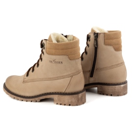 Olivier Stivali in pelle da donna, stivali invernali isolanti, 365BB, beige 3