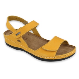 Sandali in pelle femminile inblu 158d161 giallo 1