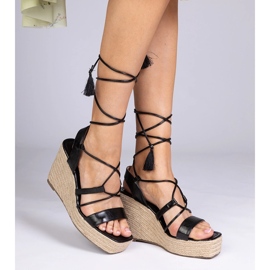 Sandali neri espadrilles on wedge nero 2