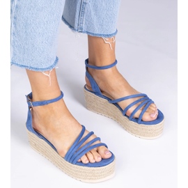 Sandali blu Espadrilles sulla piattaforma 1