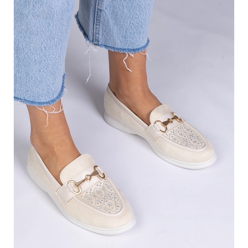 Mocassine beige da ekozamsz con zirconi 1
