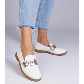 Mocasine di ecous bianca con zirconi bianco 1