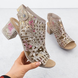 Sandali da donna costruita Openwork Rieker 64780-90 multicolore 1