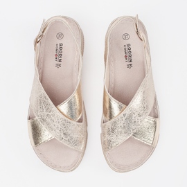 Goodin Sandali piatti dorati d'oro 1