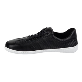 Olivier Scarpe in pelle minimalista maschile a piedi nudi 0742WK Black pressato nero 1