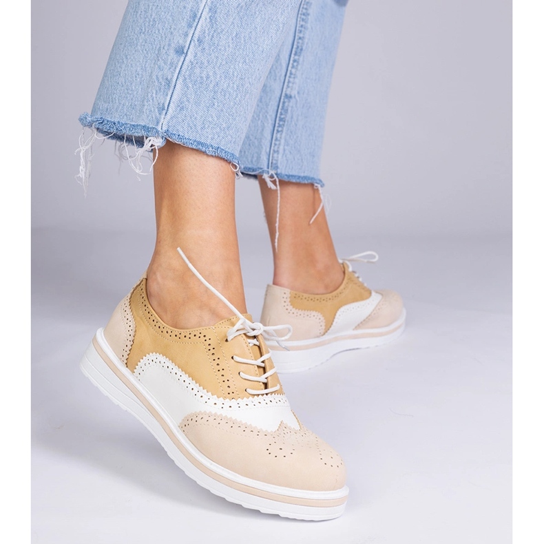 Scarpe Oxford classiche beige 1
