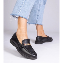 Mocassini neri con decoro oro nero 1