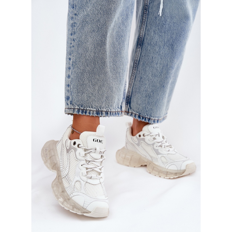 Sneakers in pelle da donna Goe rr2n4083 beige 2