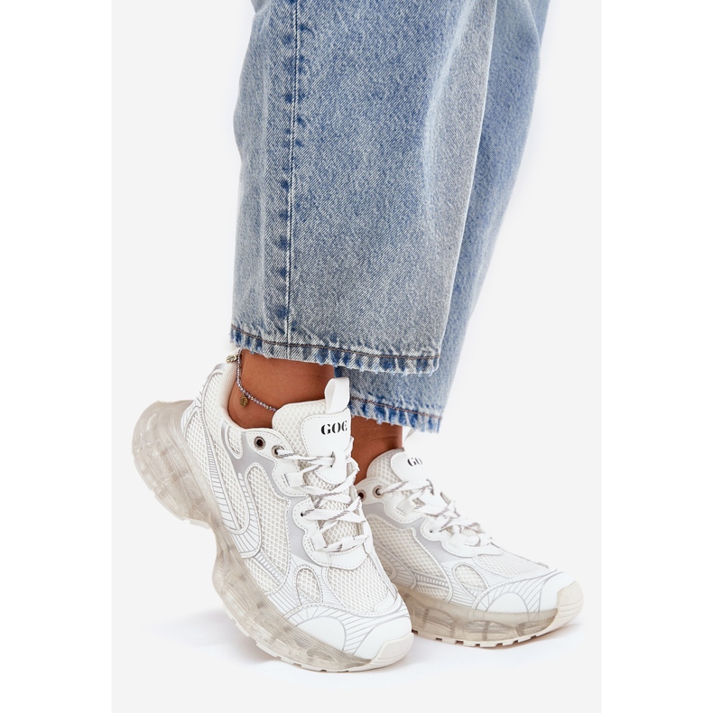 Sneakers in pelle da donna Goe rr2n4083 beige 1