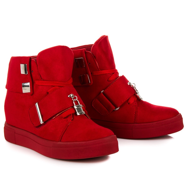 Seastar Sneakers con zeppa in camoscio rosso 1