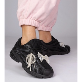 Sneaker nere con decorazioni staccabili nero 2
