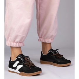 Sneaker nere sneaker con lacci colorati nero 1