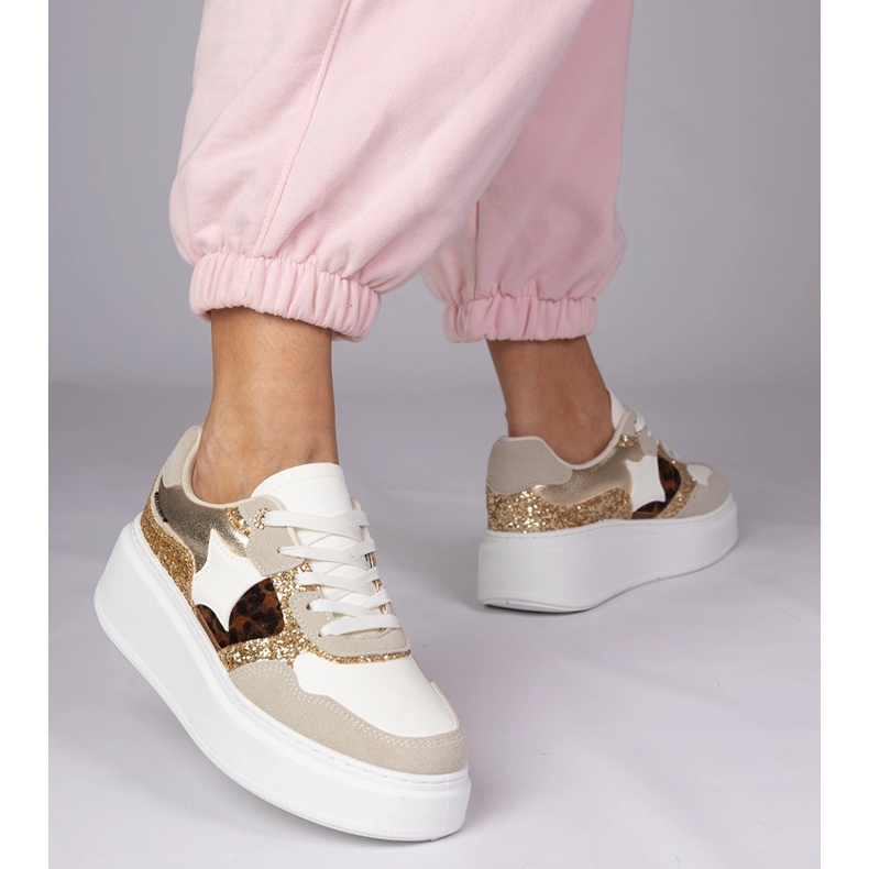 Sneaker leopardo con glitter multicolore 2