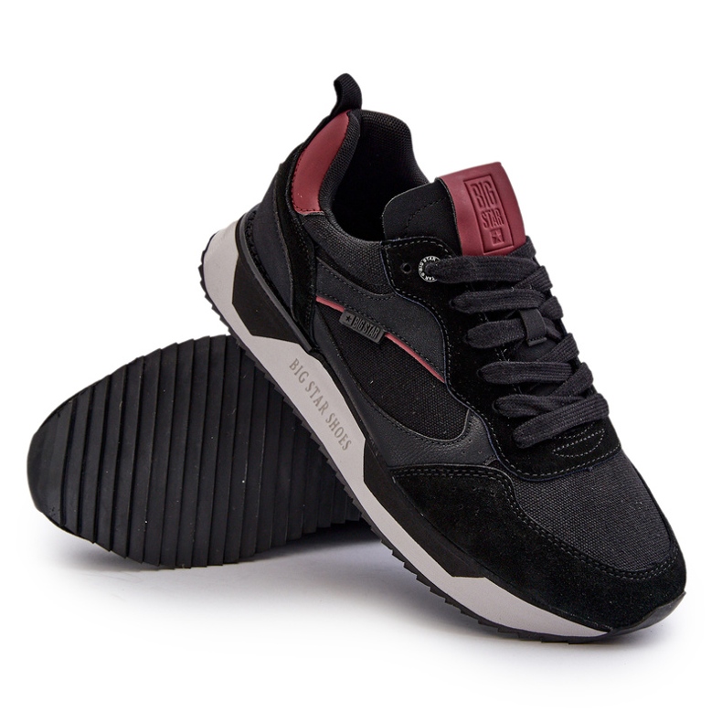 Scarpe da ginnastica da uomo Memory Foam System Big Star NN174350 Nere nero 4
