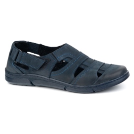 Olivier Scarpe in pelle maschile 54kz blu navy leggero per estate 1