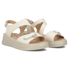Filippo Sandali in pelle femminile per beige ds7043/25 BE zeppe 1