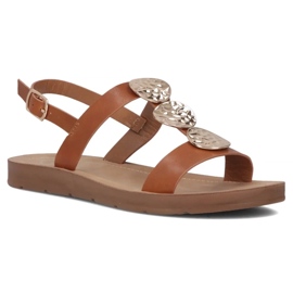 Filippo Sandali in pelle piatta da donna OBACS DS6885/25 Brown marrone 1