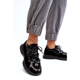 Scarpe sportive femminili laccate in pelle M01/2 Zazoo Black nero 2