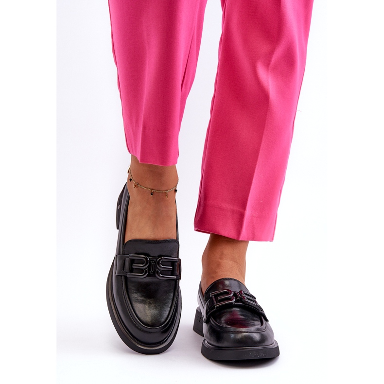 Vinceza Mocassini in pelle da donna con decorazione nera nero 4