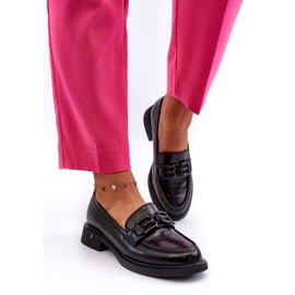 Vinceza Mocassini in pelle da donna con decorazione nera nero 1