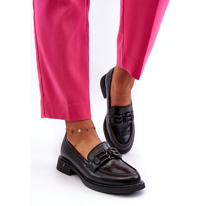 Vinceza Mocassini in pelle da donna con decorazione nera nero 1