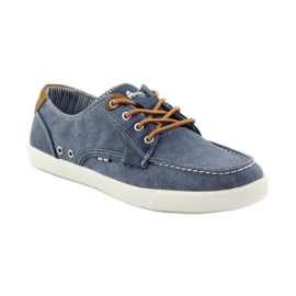 American Club Mocassini annodati in tessuto da uomo American 205081 blu navy blu 1
