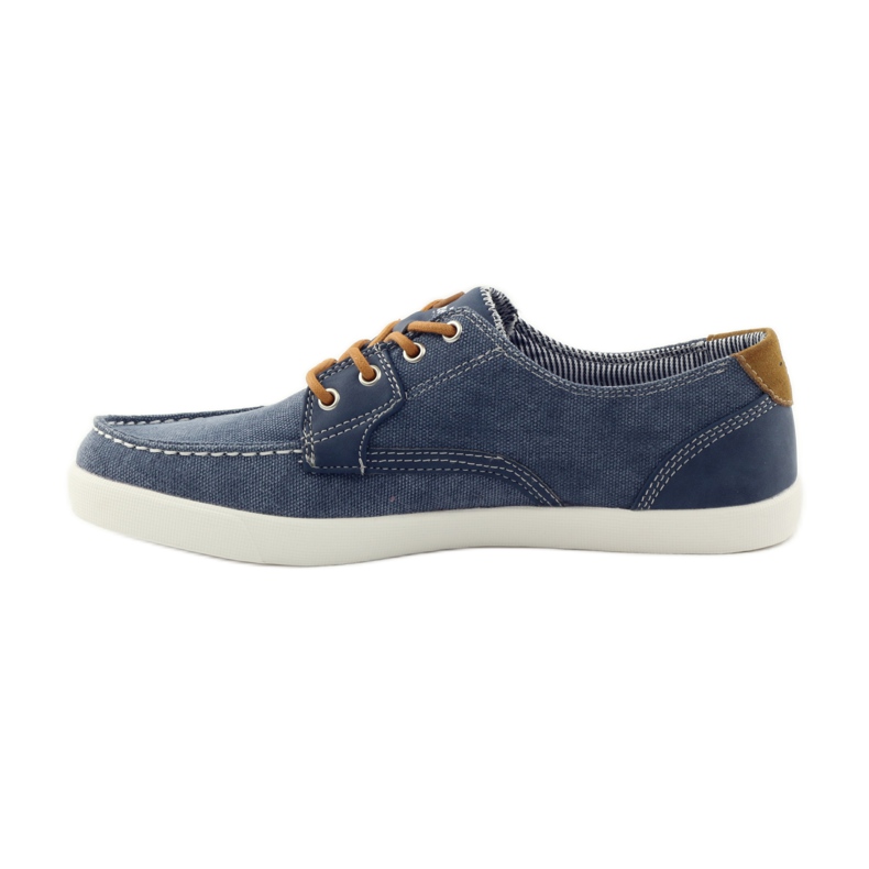 American Club Mocassini annodati in tessuto da uomo American 205081 blu navy blu 2