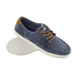 American Club Mocassini annodati in tessuto da uomo American 205081 blu navy blu 3