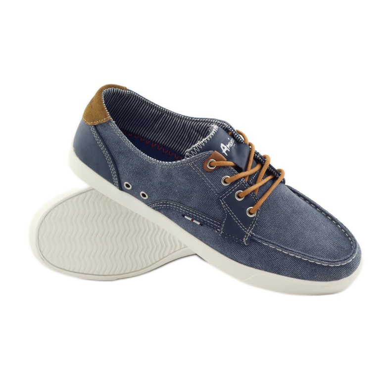 American Club Mocassini annodati in tessuto da uomo American 205081 blu navy blu 3