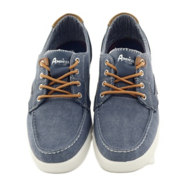 American Club Mocassini annodati in tessuto da uomo American 205081 blu navy blu 4