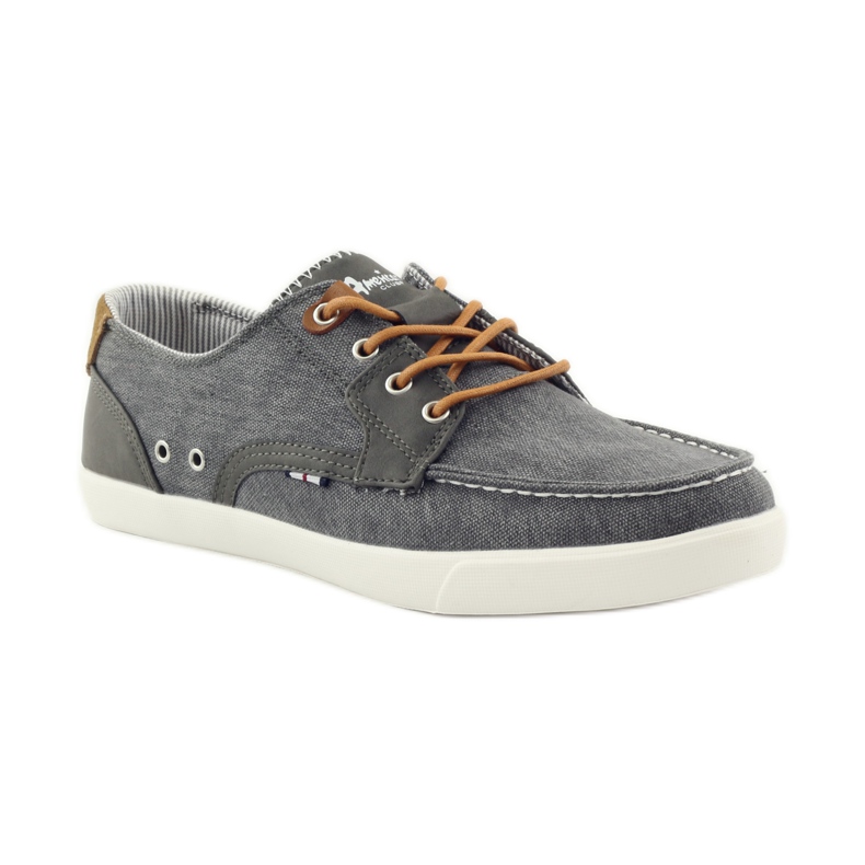 American Club Scarpe mocassino da uomo in tessuto americane 205081 grigio 1