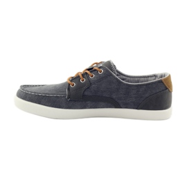 American Club Scarpe mocassino da uomo in tessuto americane 205081 grigio 2