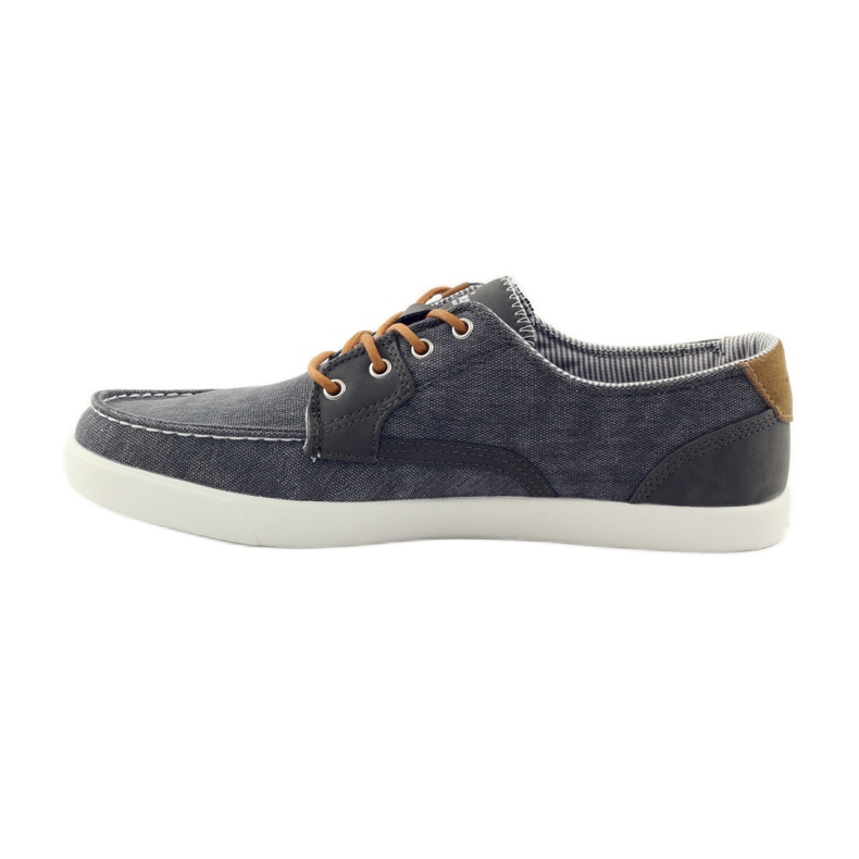 American Club Scarpe mocassino da uomo in tessuto americane 205081 grigio 2