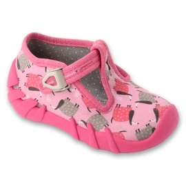 Pantofole per bambini Befado 110P508, rosa con cani 1