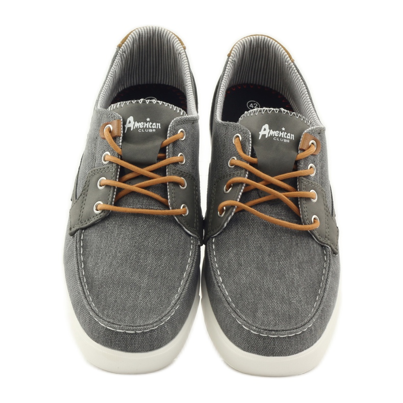 American Club Scarpe mocassino da uomo in tessuto americane 205081 grigio 4