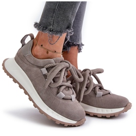 Sneakers da Donna in Camoscio Con Allacciatura Spessa Artiker 54C1465 Grigio 8