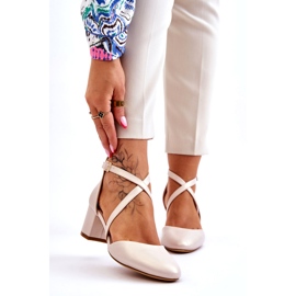 Décolleté Tacco Alto Sergio Leone SK824 Beige Perla 1