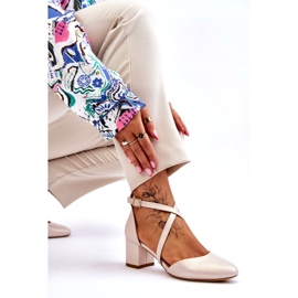 Décolleté Tacco Alto Sergio Leone SK824 Beige Perla 4