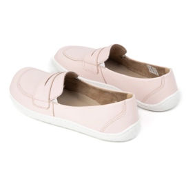 Olivier Eleganti mocassini in pelle minimalista da donna a piedi nudi 1280 polvere rosa 3