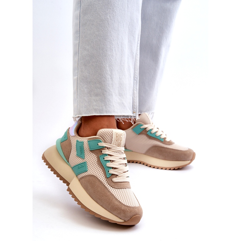 Sneaker sportive femminili Big Star NN274973 beige 2