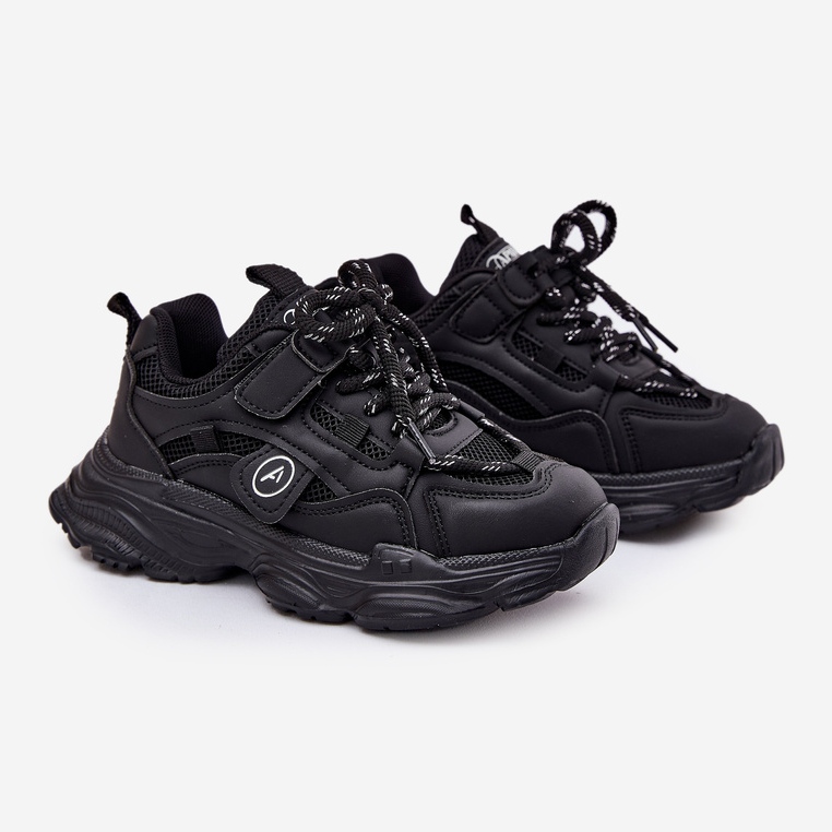 Sneaker per bambini sulla piattaforma nera nero 1