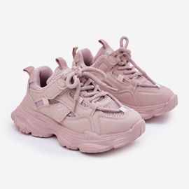 Sneaker per bambini sulla piattaforma rosa 1