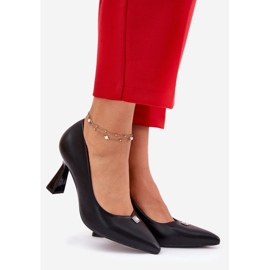 Eleganti pompe sul perno nero Vinceza 62222 esteso 1